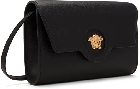 Versace: Black Mini Medusa Head Bag 